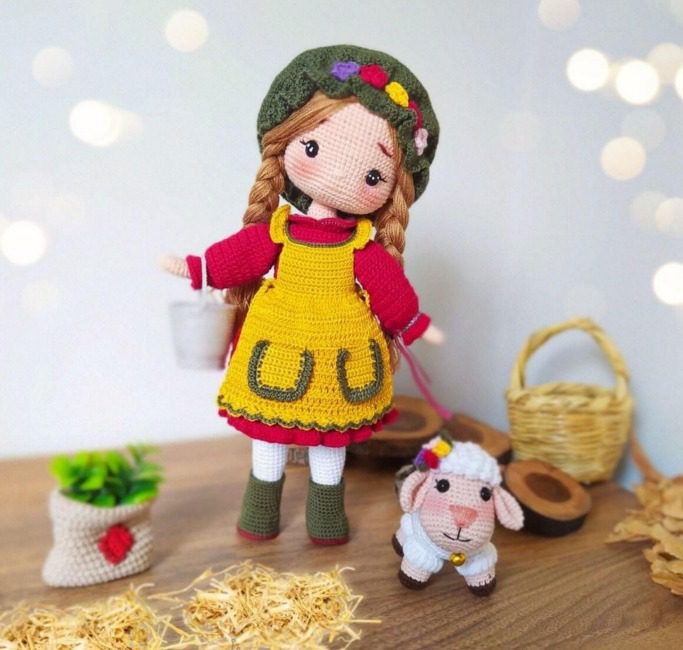Shepherdess and Lamb